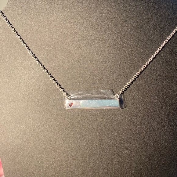 Ruby Heart Birthstone Necklace - Picture 1 of 2